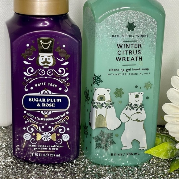 Bath & Body Works Hand Soap Sugar Plum and Rose & Winter Citrus Wreath Nwt - Picture 3 of 4